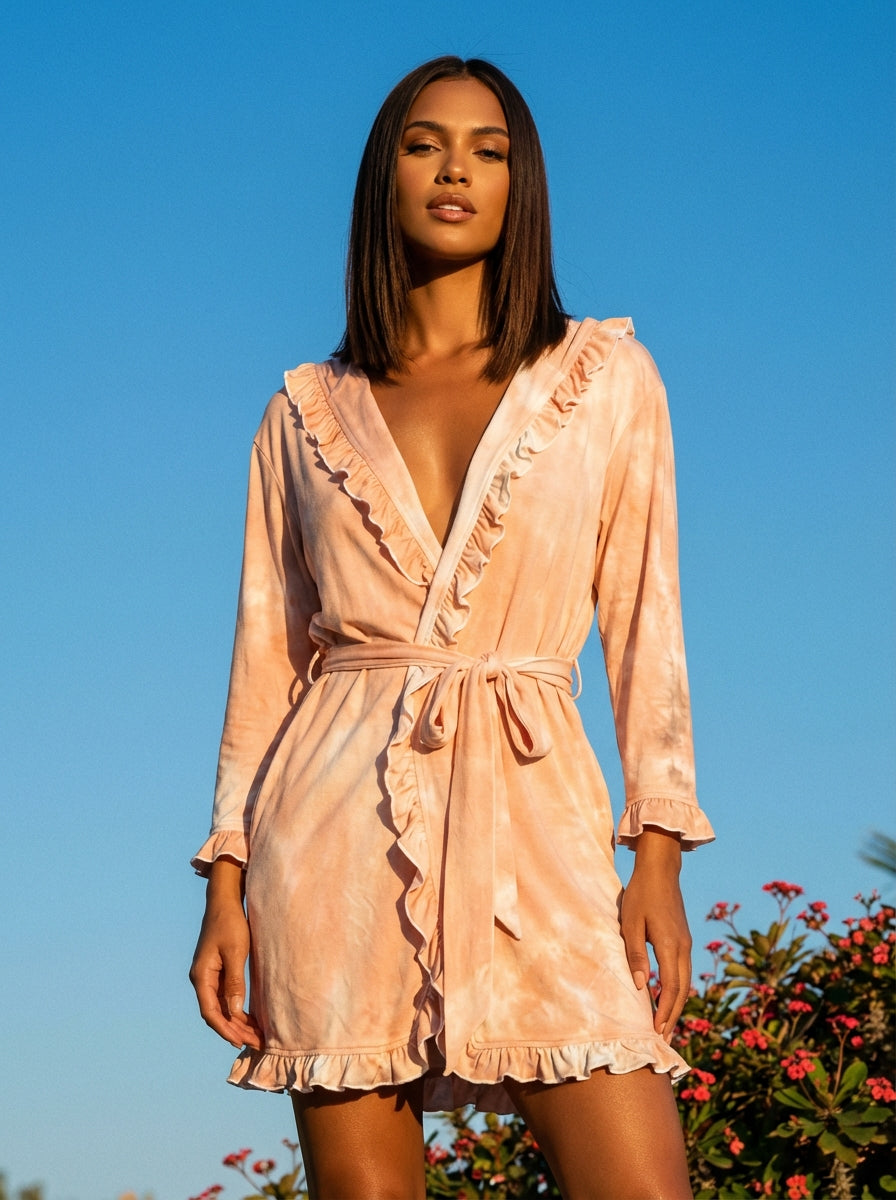 Peaches & Cream Ruffle Robe