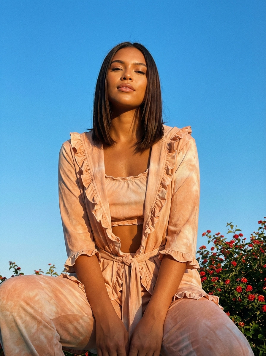 Peaches & Cream Ruffle Pajama Pants