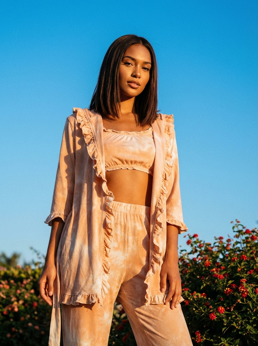 Peaches & Cream Ruffle Pajama Pants