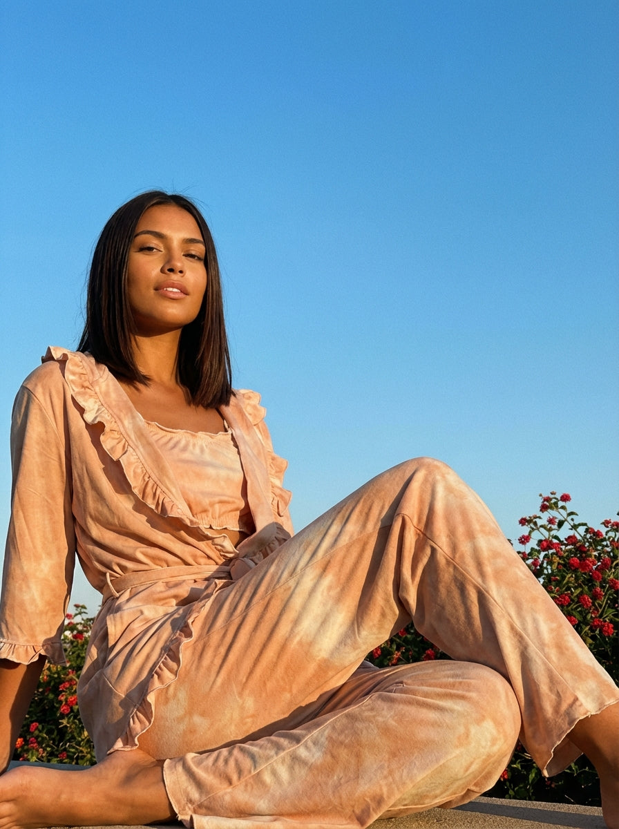 Peaches & Cream Ruffle Pajama Pants